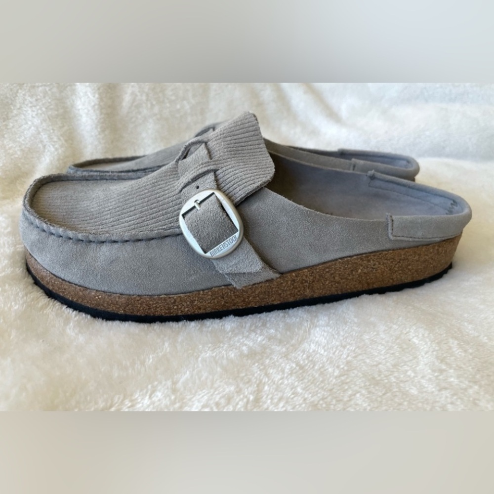 Birkenstock Buckley Suede Embossed Clogs 40 Gray Size 9 $179 - Picture 4 of 11